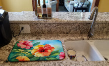 Load image into Gallery viewer, Hawaii Hawaiian Hibiscus in Watercolor Dish Drying Mat