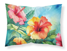 Load image into Gallery viewer, Hawaii Hawaiian Hibiscus in Watercolor Fabric Standard Pillowcase – Artistic Decorative Front, White Back
