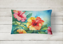 Load image into Gallery viewer, Hawaii Hawaiian Hibiscus in Watercolor Fabric Decorative Pillow