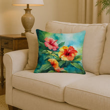 Load image into Gallery viewer, Hawaii Hawaiian Hibiscus in Watercolor Throw Pillow