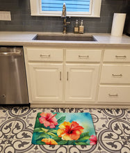 Load image into Gallery viewer, Hawaii Hawaiian Hibiscus in Watercolor Memory Foam Kitchen Mat