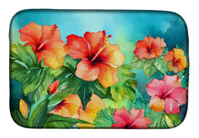 Load image into Gallery viewer, Hawaii Hawaiian Hibiscus in Watercolor Dish Drying Mat