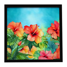 Load image into Gallery viewer, Hawaii Hawaiian Hibiscus in Watercolor Framed Metal Print