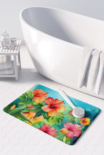 Load image into Gallery viewer, Hawaii Hawaiian Hibiscus in Watercolor Memory Foam Kitchen Mat