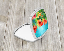Load image into Gallery viewer, Hawaii Hawaiian Hibiscus in Watercolor Compact Mirror