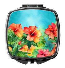 Load image into Gallery viewer, Hawaii Hawaiian Hibiscus in Watercolor Compact Mirror