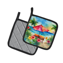 Load image into Gallery viewer, Hawaii Hawaiian Hibiscus in Watercolor Pair of Pot Holders