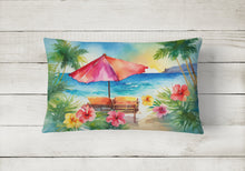 Load image into Gallery viewer, Hawaii Hawaiian Hibiscus in Watercolor Fabric Decorative Pillow