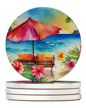 Load image into Gallery viewer, Hawaii Hawaiian Hibiscus in Watercolor Large Sandstone Coasters Pack of 4