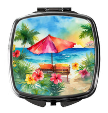 Load image into Gallery viewer, Hawaii Hawaiian Hibiscus in Watercolor Compact Mirror