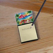 Load image into Gallery viewer, Hawaii Hawaiian Hibiscus in Watercolor Sticky Note Holder- Refiilable Desk Accessory Note Pad