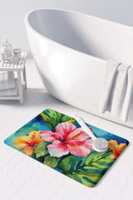 Load image into Gallery viewer, Hawaii Hawaiian Hibiscus in Watercolor Memory Foam Kitchen Mat
