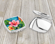 Load image into Gallery viewer, Hawaii Hawaiian Hibiscus in Watercolor Compact Mirror