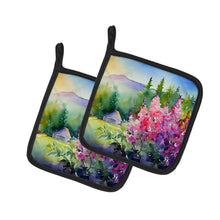 Load image into Gallery viewer, Idaho Syringa in Watercolor Pair of Pot Holders
