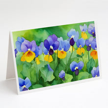 Load image into Gallery viewer, Illinois Violet in Watercolor Greeting Cards -  Blank Note Cards – 8-Pack of Artist-Designed Cards with Envelopes