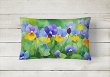 Load image into Gallery viewer, Illinois Violet in Watercolor Fabric Decorative Pillow