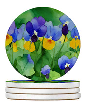 Load image into Gallery viewer, Illinois Violet in Watercolor Large Sandstone Coasters Pack of 4