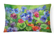 Load image into Gallery viewer, Illinois Violet in Watercolor Fabric Decorative Pillow