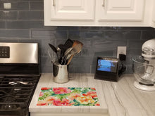 Load image into Gallery viewer, Indiana Peonies in Watercolor Glass Cutting Boards – Durable, Decorative Kitchen Art Large