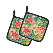 Load image into Gallery viewer, Indiana Peonies in Watercolor Pair of Pot Holders