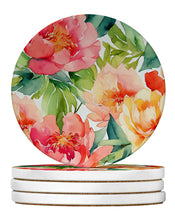 Load image into Gallery viewer, Indiana Peonies in Watercolor Large Sandstone Coasters Pack of 4