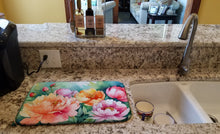 Load image into Gallery viewer, Indiana Peonies in Watercolor Dish Drying Mat