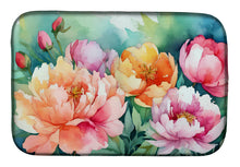 Load image into Gallery viewer, Indiana Peonies in Watercolor Dish Drying Mat