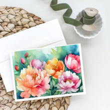 Load image into Gallery viewer, Indiana Peonies in Watercolor Greeting Cards -  Blank Note Cards – 8-Pack of Artist-Designed Cards with Envelopes