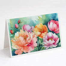 Load image into Gallery viewer, Indiana Peonies in Watercolor Greeting Cards -  Blank Note Cards – 8-Pack of Artist-Designed Cards with Envelopes