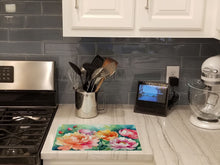 Load image into Gallery viewer, Indiana Peonies in Watercolor Glass Cutting Boards – Durable, Decorative Kitchen Art Large