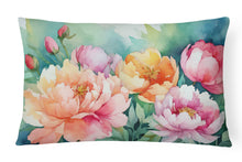Load image into Gallery viewer, Indiana Peonies in Watercolor Fabric Decorative Pillow