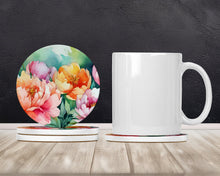 Load image into Gallery viewer, Indiana Peonies in Watercolor Large Sandstone Coasters Pack of 4
