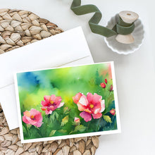 Load image into Gallery viewer, Iowa Wild Prairie Roses in Watercolor Greeting Cards -  Blank Note Cards – 8-Pack of Artist-Designed Cards with Envelopes