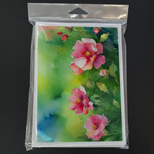 Load image into Gallery viewer, Iowa Wild Prairie Roses in Watercolor Greeting Cards -  Blank Note Cards – 8-Pack of Artist-Designed Cards with Envelopes