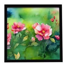 Load image into Gallery viewer, Iowa Wild Prairie Roses in Watercolor Framed Metal Print