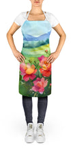 Load image into Gallery viewer, Iowa Wild Prairie Roses in Watercolor Apron – Artist-Designed Kitchen, BBQ &amp; Craft Apron