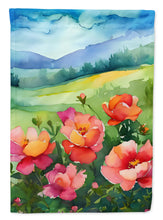 Load image into Gallery viewer, Iowa Wild Prairie Roses in Watercolor House Flag