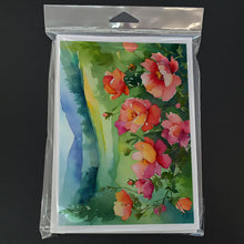 Load image into Gallery viewer, Iowa Wild Prairie Roses in Watercolor Greeting Cards -  Blank Note Cards – 8-Pack of Artist-Designed Cards with Envelopes
