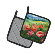 Load image into Gallery viewer, Iowa Wild Prairie Roses in Watercolor Pair of Pot Holders