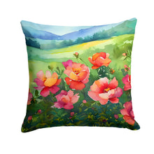 Load image into Gallery viewer, Iowa Wild Prairie Roses in Watercolor Throw Pillow
