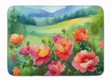 Load image into Gallery viewer, Iowa Wild Prairie Roses in Watercolor Memory Foam Kitchen Mat
