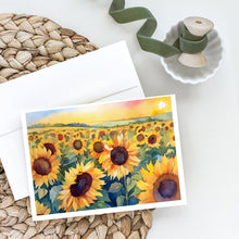 Load image into Gallery viewer, Kansas Sunflowers in Watercolor Greeting Cards -  Blank Note Cards – 8-Pack of Artist-Designed Cards with Envelopes