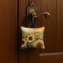 Load image into Gallery viewer, Kansas Sunflowers in Watercolor Hanging Square Fabric Ornament 3.5 × 3.5