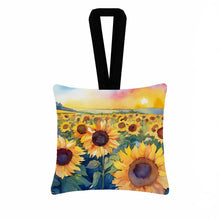 Load image into Gallery viewer, Kansas Sunflowers in Watercolor Hanging Square Fabric Ornament 3.5 × 3.5