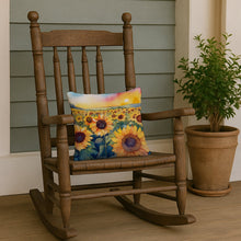 Load image into Gallery viewer, Kansas Sunflowers in Watercolor Throw Pillow