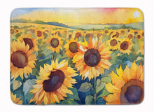 Load image into Gallery viewer, Kansas Sunflowers in Watercolor Memory Foam Kitchen Mat