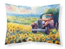 Load image into Gallery viewer, Kansas Sunflowers in Watercolor Fabric Standard Pillowcase – Artistic Decorative Front, White Back