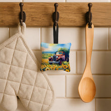 Load image into Gallery viewer, Kansas Sunflowers in Watercolor Hanging Square Fabric Ornament 3.5 × 3.5