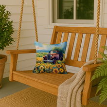 Load image into Gallery viewer, Kansas Sunflowers in Watercolor Throw Pillow