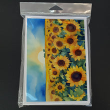Load image into Gallery viewer, Kansas Sunflowers in Watercolor Greeting Cards -  Blank Note Cards – 8-Pack of Artist-Designed Cards with Envelopes
